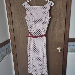 Bettie Page Red Polka Dot Midi Dress